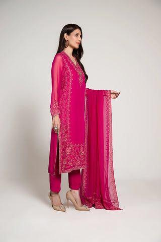 3 Piece Chiffon Embellished Suit  (AA5414)