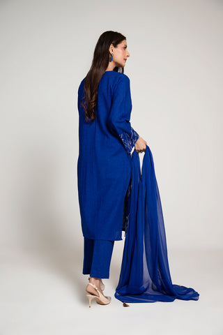 3 Piece Cotton Karandi Embroidered Suit (BA0031)