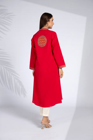 1 Piece Slub Khaddar Embroidered Shirt (BB9335)