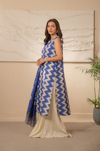 2 Piece Unstitched  Lawn Printed Suit (UC0038)