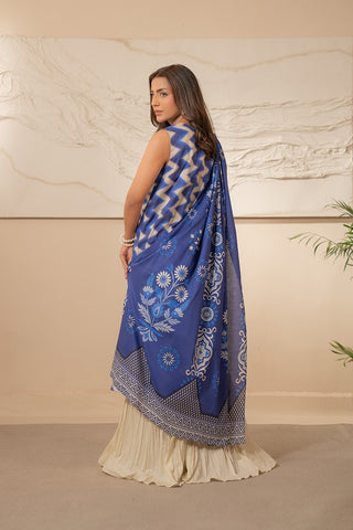 2 Piece Unstitched  Lawn Printed Suit (UC0038)