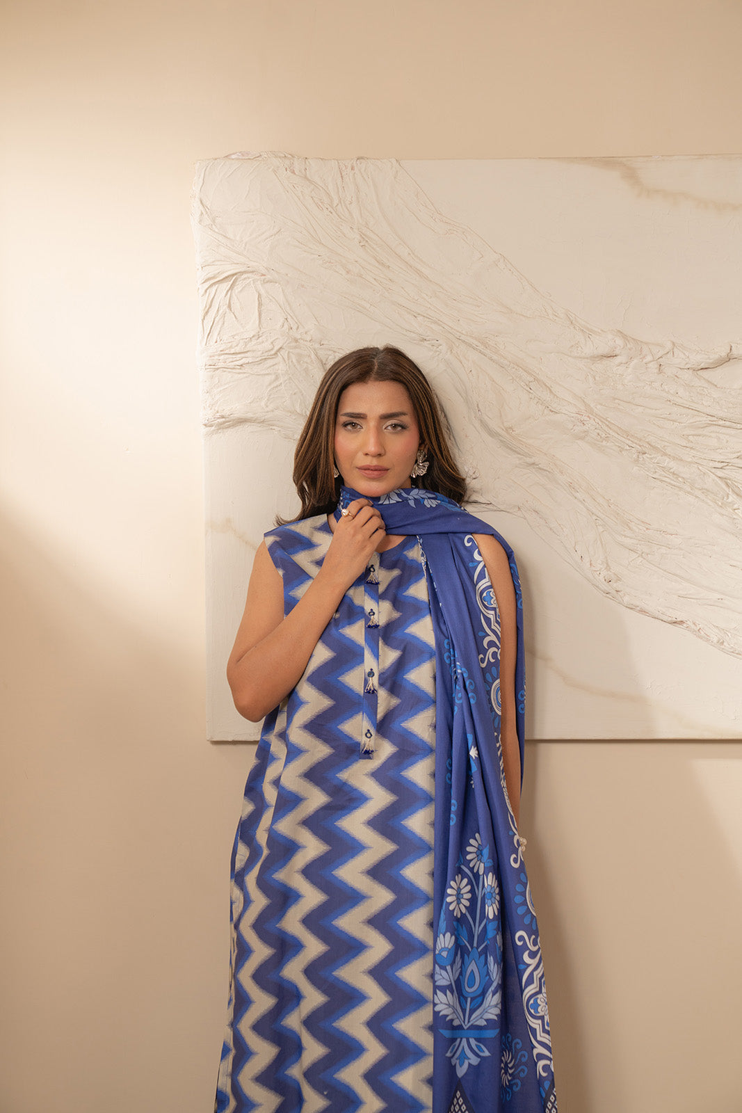 2 Piece Unstitched  Lawn Printed Suit (UC0038)