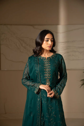 3 Piece Unstitched Chiffon Embroidered Suit (UF0015)