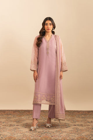 3 Piece Organza Embroidered Suit (FL0003)