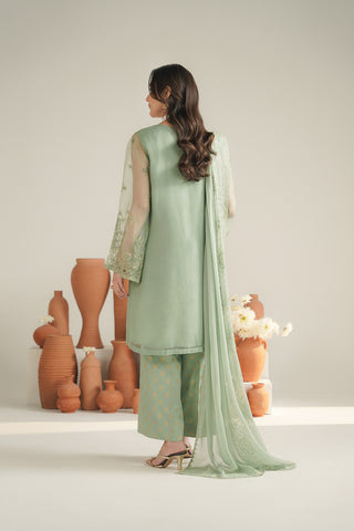 3 Piece Organza Embroidered Unstitched Suit (UF0031)