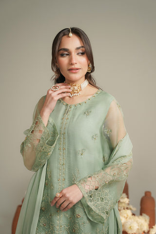 3 Piece Organza Embroidered Unstitched Suit (UF0031)
