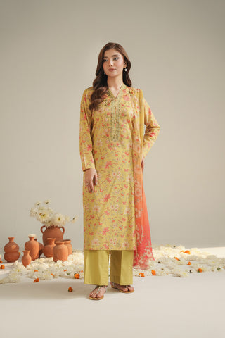 3 Piece Printed Lawn Embroidered Suit (UC0135)