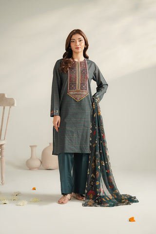 3 Piece Printed Lawn Printed Unstitched Suit (UC0132)