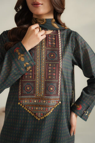 3 Piece Printed Lawn Printed Unstitched Suit (UC0132)
