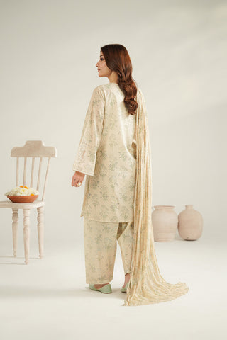 3 Piece Printed Lawn Printed Unstitched Suit (UC0111)