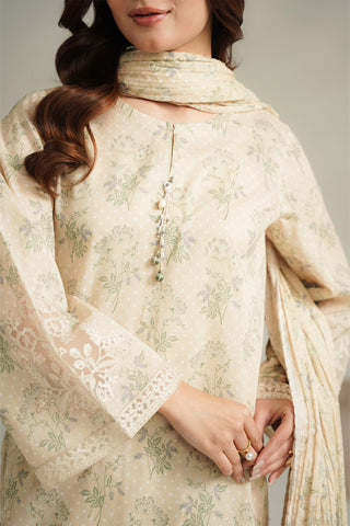 3 Piece Printed Lawn Printed Unstitched Suit (UC0111)