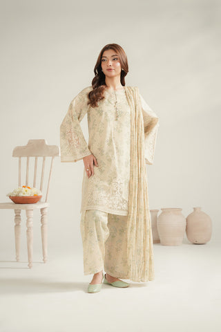 3 Piece Printed Lawn Printed Unstitched Suit (UC0111)