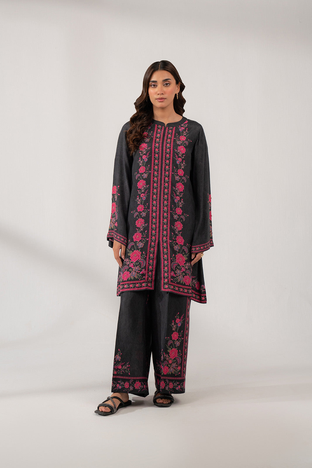 2 Piece Raw Silk Printed Suit (FS0104)