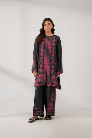 2 Piece Raw Silk Printed Suit (FS0104)