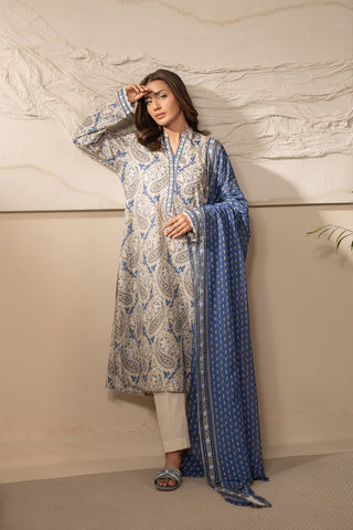 3 Piece Unstitched  Lawn Printed Suit (UC0047)