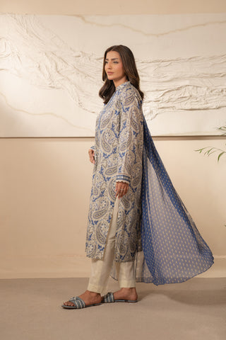 3 Piece Unstitched  Lawn Printed Suit (UC0047)