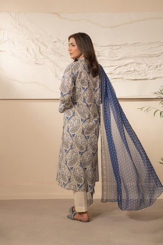 3 Piece Unstitched  Lawn Printed Suit (UC0047)