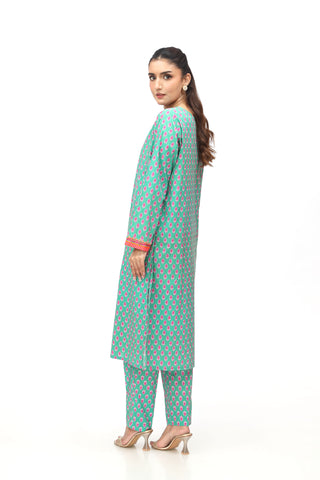 2 Piece Printed Cambric Embroidered & Printed Suit  (PD1305)