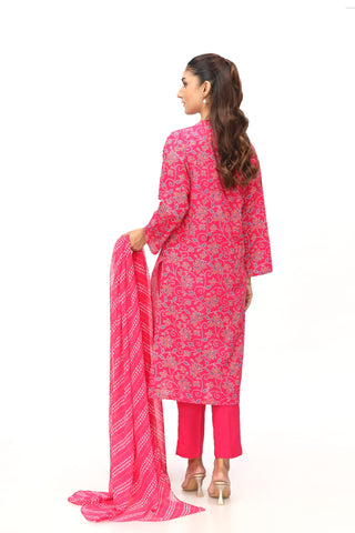 3 Piece Printed Slub Khaddar Printed & Tasselling Suit  (PD1309)