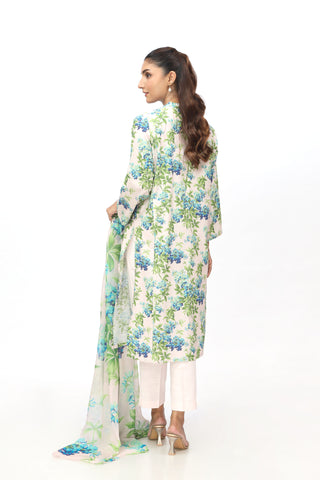 3 Piece Printed Slub Khaddar Printed Suit  (PD1312)
