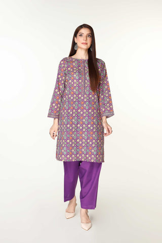 2 Piece Printed Slub Khadar Embroidered & Printed Suit  (PD1320)
