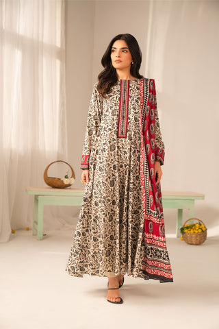 3 Piece Printed Lawn Printed Unstitched Suit (UC0108)