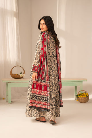 3 Piece Printed Lawn Printed Unstitched Suit (UC0108)