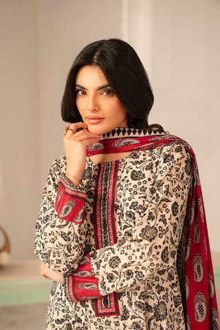 3 Piece Printed Lawn Printed Unstitched Suit (UC0108)