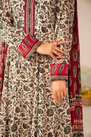 3 Piece Printed Lawn Printed Unstitched Suit (UC0108)