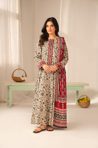 3 Piece Printed Lawn Printed Unstitched Suit (UC0108)