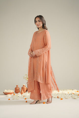 3 Piece Chiffon Embroidered Unstitched Suit (UF0039)