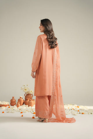 3 Piece Chiffon Embroidered Unstitched Suit (UF0039)
