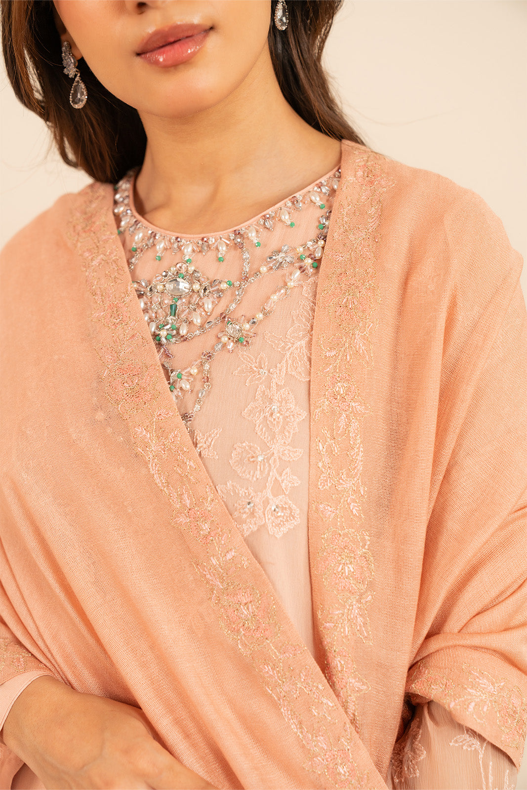 1 Piece Georgette Embroidered Shawl (FH0005)