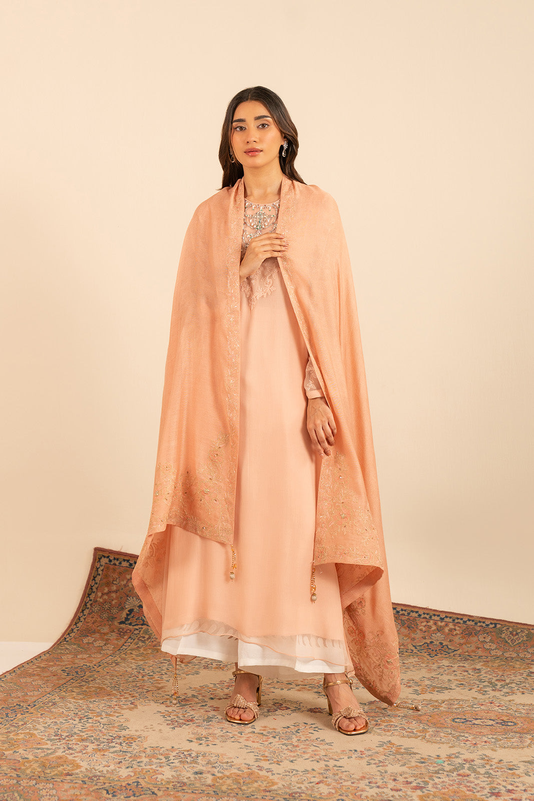 1 Piece Georgette Embroidered Shawl (FH0005)