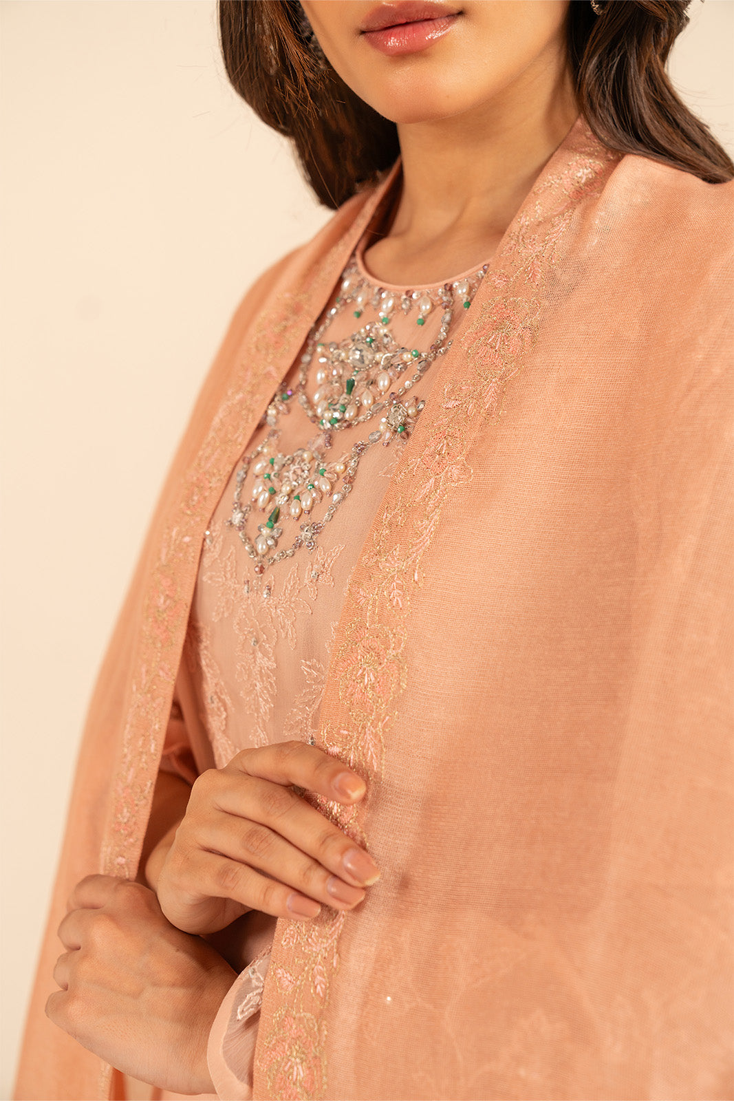 1 Piece Georgette Embroidered Shawl (FH0005)