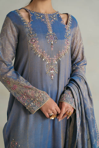 3 Piece Unstitched Masoori Zari Embroidered Suit (UF0008)