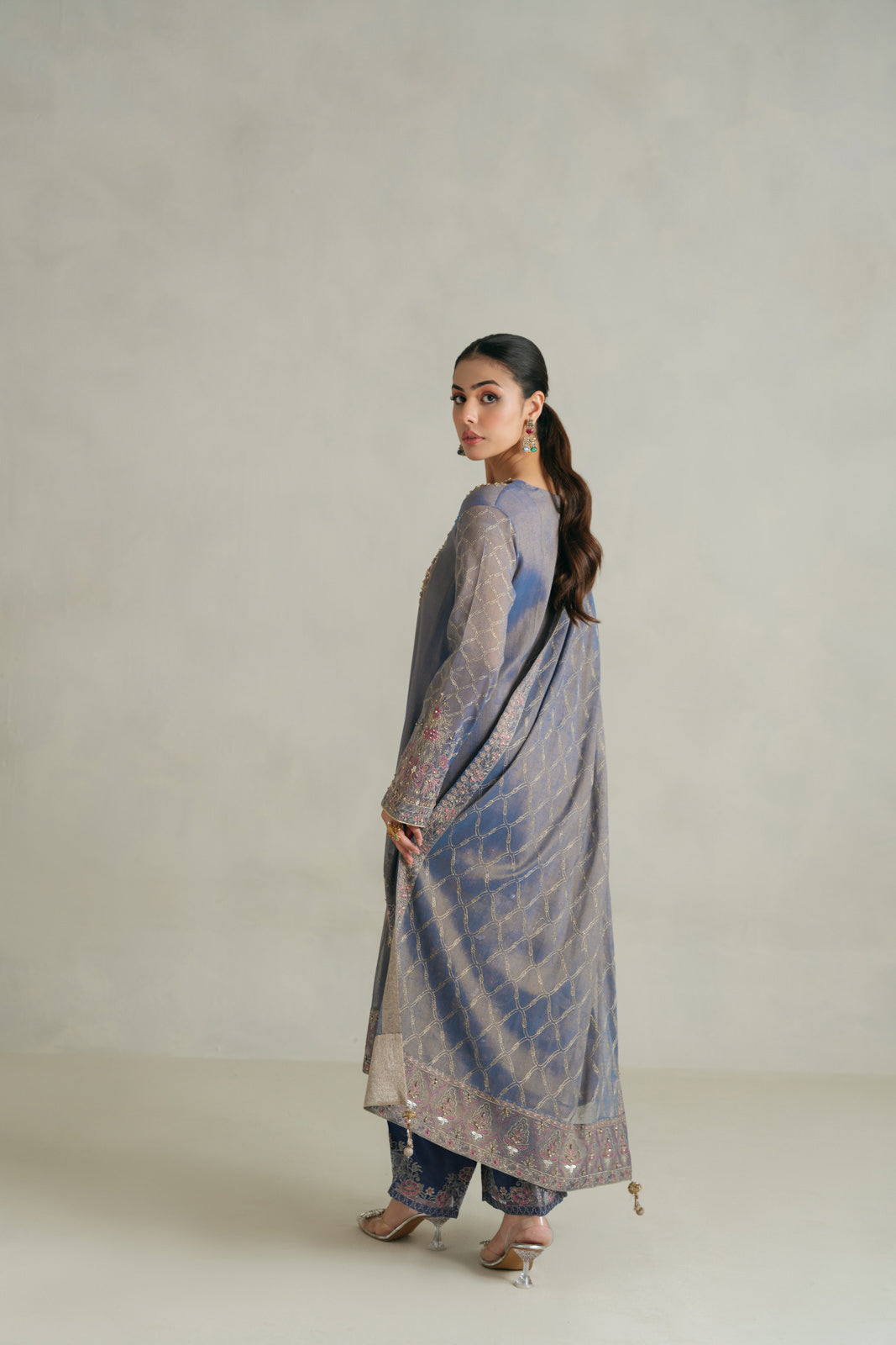 3 Piece Unstitched Masoori Zari Embroidered Suit (UF0008)