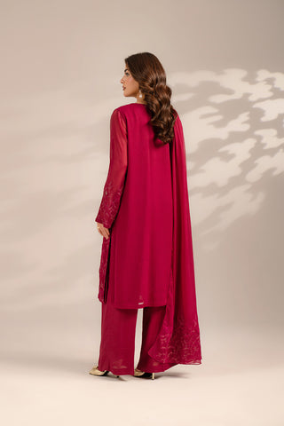 3 Piece Chiffon Embroidered Suit (FL0076)