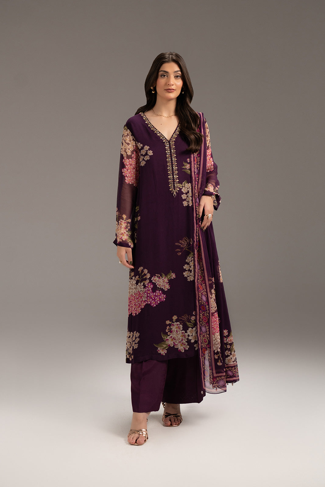 3 Piece Printed Chiffon Printed (FS0103)