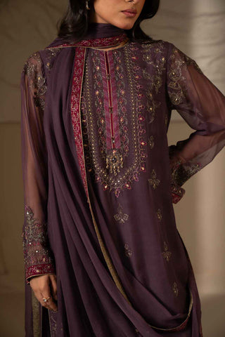 3 Piece Unstitched Chiffon Embroidered Suit (UF0013)