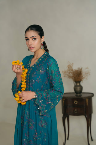 3 Piece Unstitched Chiffon Embroidered Suit (UF0003)