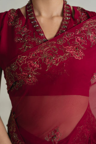 3 Piece Unstitched Chiffon Embroidered Suit (UF0005)