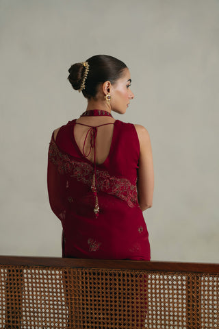 3 Piece Unstitched Chiffon Embroidered Suit (UF0005)