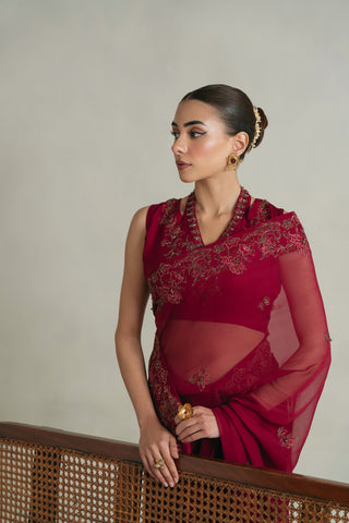 3 Piece Unstitched Chiffon Embroidered Suit (UF0005)