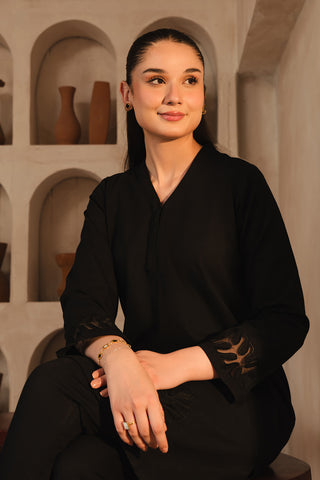 2 Piece Slub Khaddar Solid Suit  (AE0034)