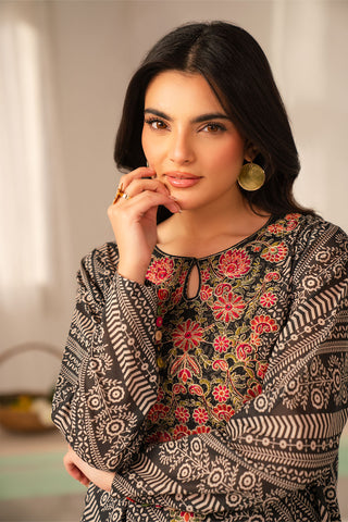 2 Piece Printed Lawn Embroidered Unstitched Suit (UC0129)