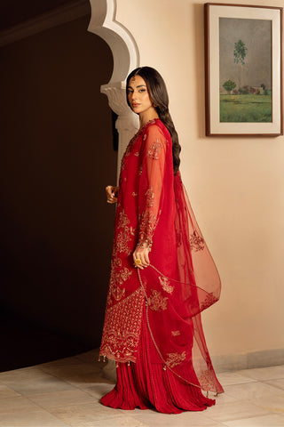 3 Piece Organza Embroidered Unstitched Suit (UF0037)