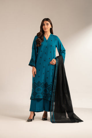 3 Piece Lawn Karandi Embroidered Suit (CS0340)