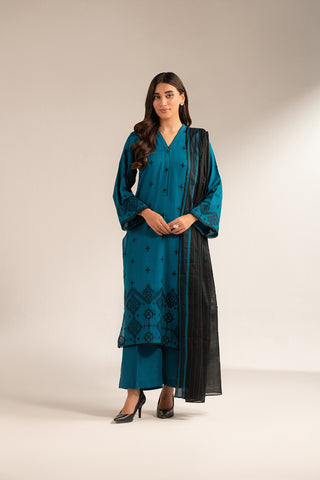 3 Piece Lawn Karandi Embroidered Suit (CS0340)