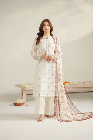 3 Piece Lawn Embroidered Unstitched Suit (UC0107)